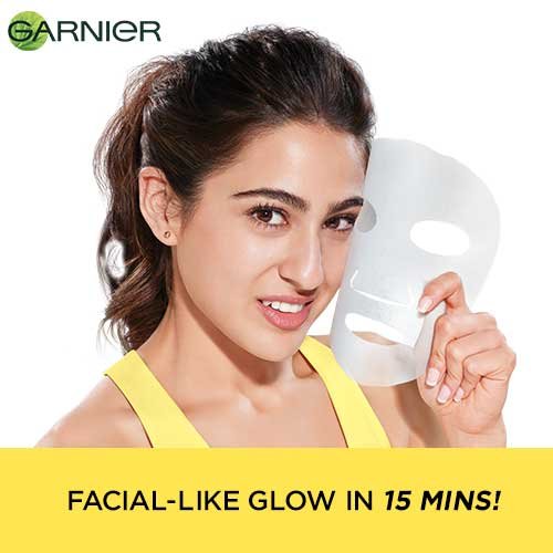 Garnier Serum Sheet Mask - Facial like glow in 15 minutes